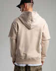 SWEAT ZIPPÉ DOUBLE MANCHE BEIGE